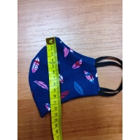 Granatowa Maska Ochronna z bawełny dwuwarstwowa - listeczki